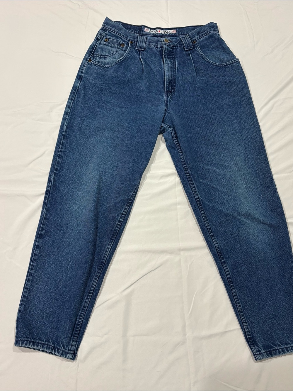 Vintage ZENA women’s Jeans double loop detail sz 14 front pleats